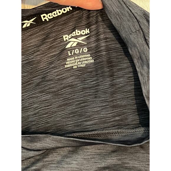 Reebok Gray Sweat Wicking T-Shirt Mens L - Picture 3 of 3